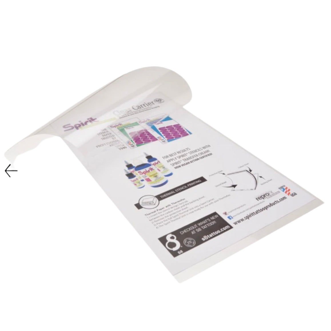Spirit Carrier Sheet 2 sizes