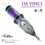 Da Vinci premium cartridge needle with purple component on a white background
