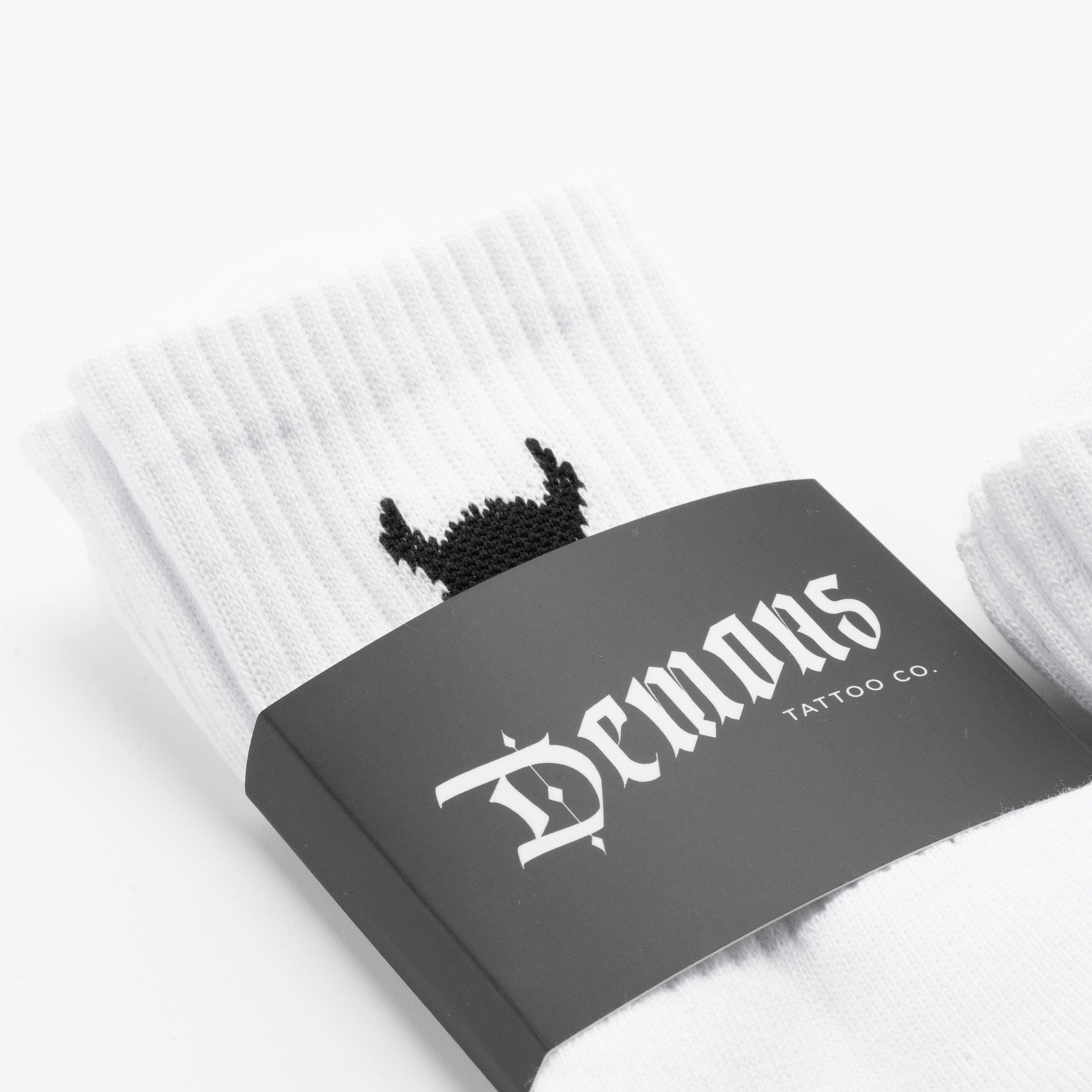 Demons Crew Socks White