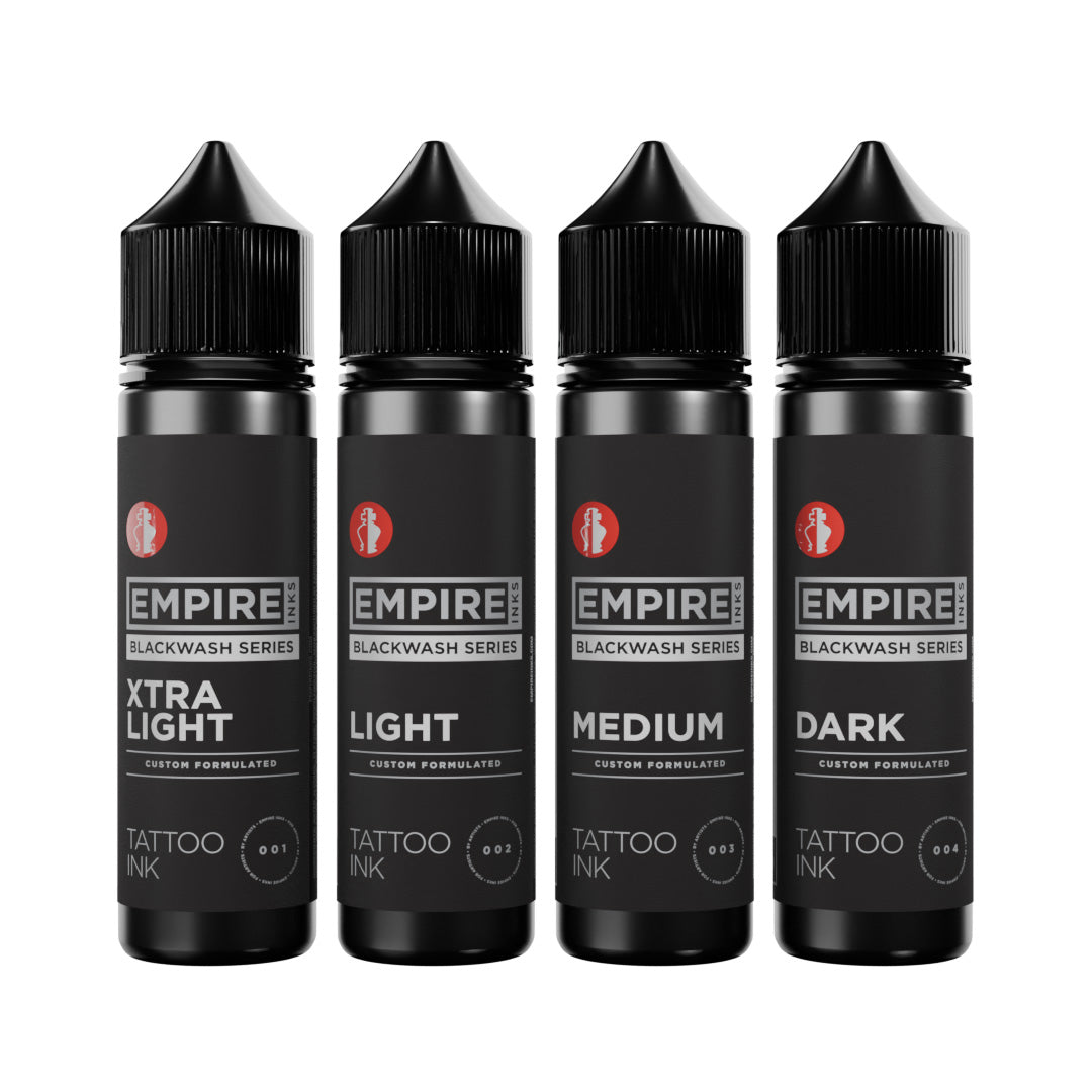 Set 4-Stage Empire Inks Blackwash 2 oz, bouteilles d'encre de tatouage