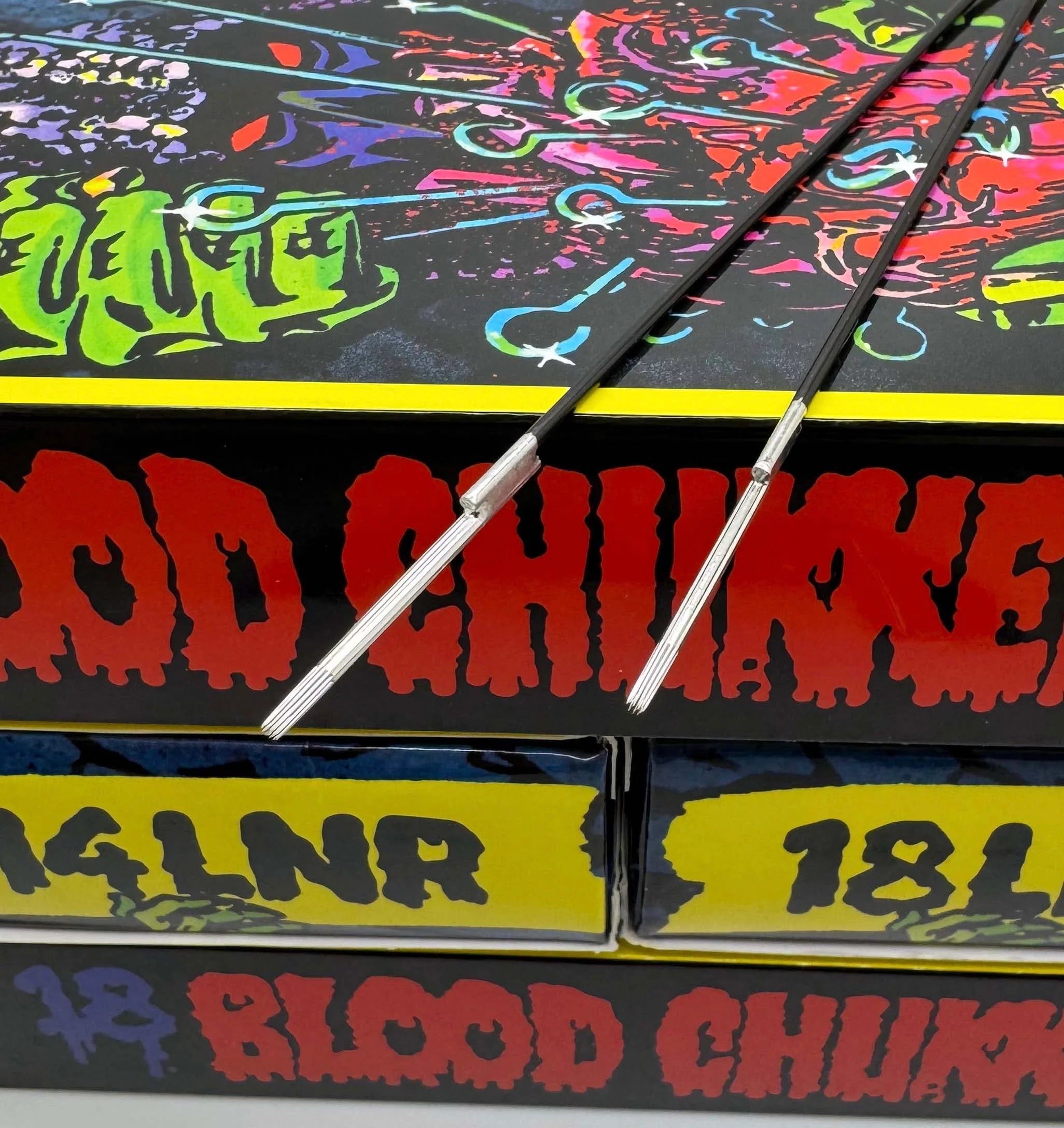 Blood Chukker 14 Liner on bar tattoo needle, 14 round liner with medium taper, BNG Tattoo Supply