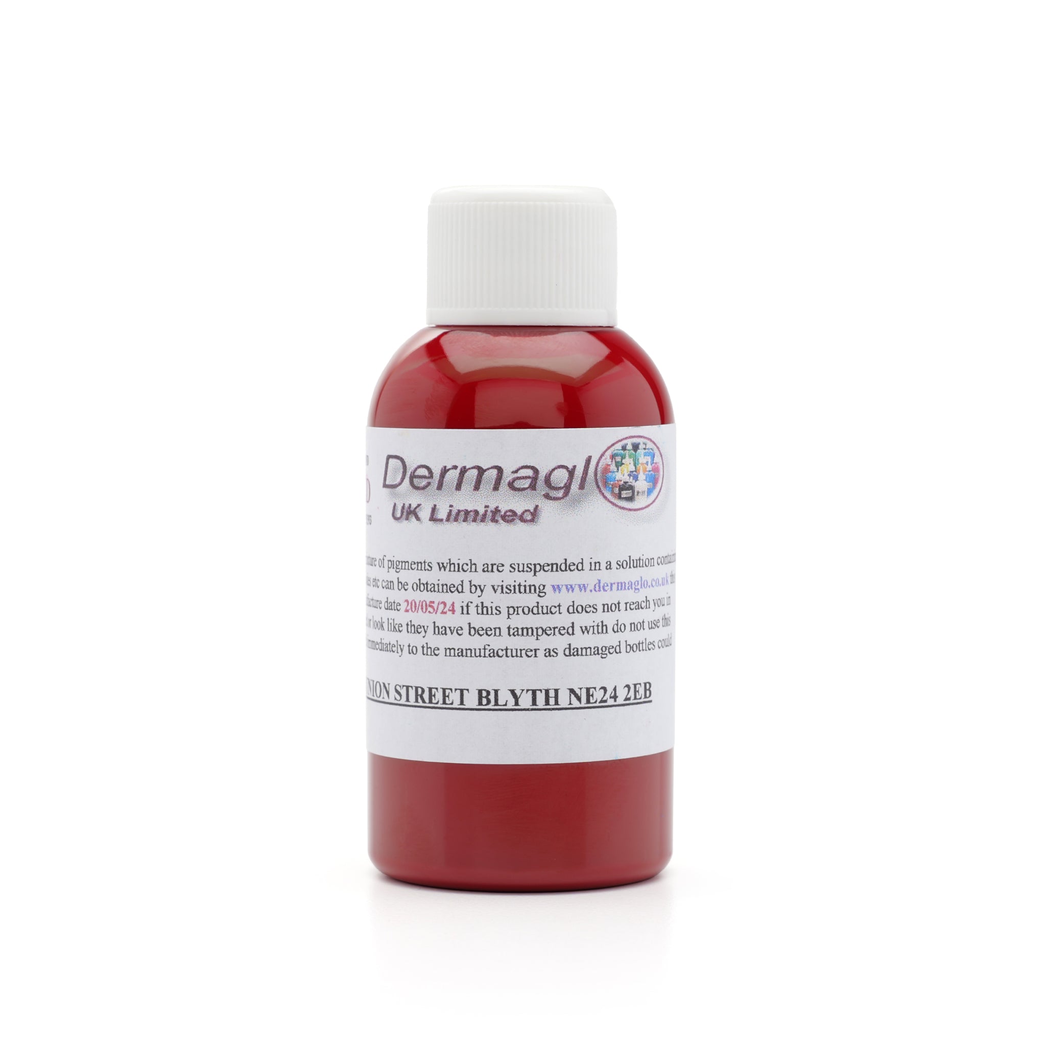 Dermaglo Deep Crimson Red tattoo ink bottle — BNG Tattoo Supply