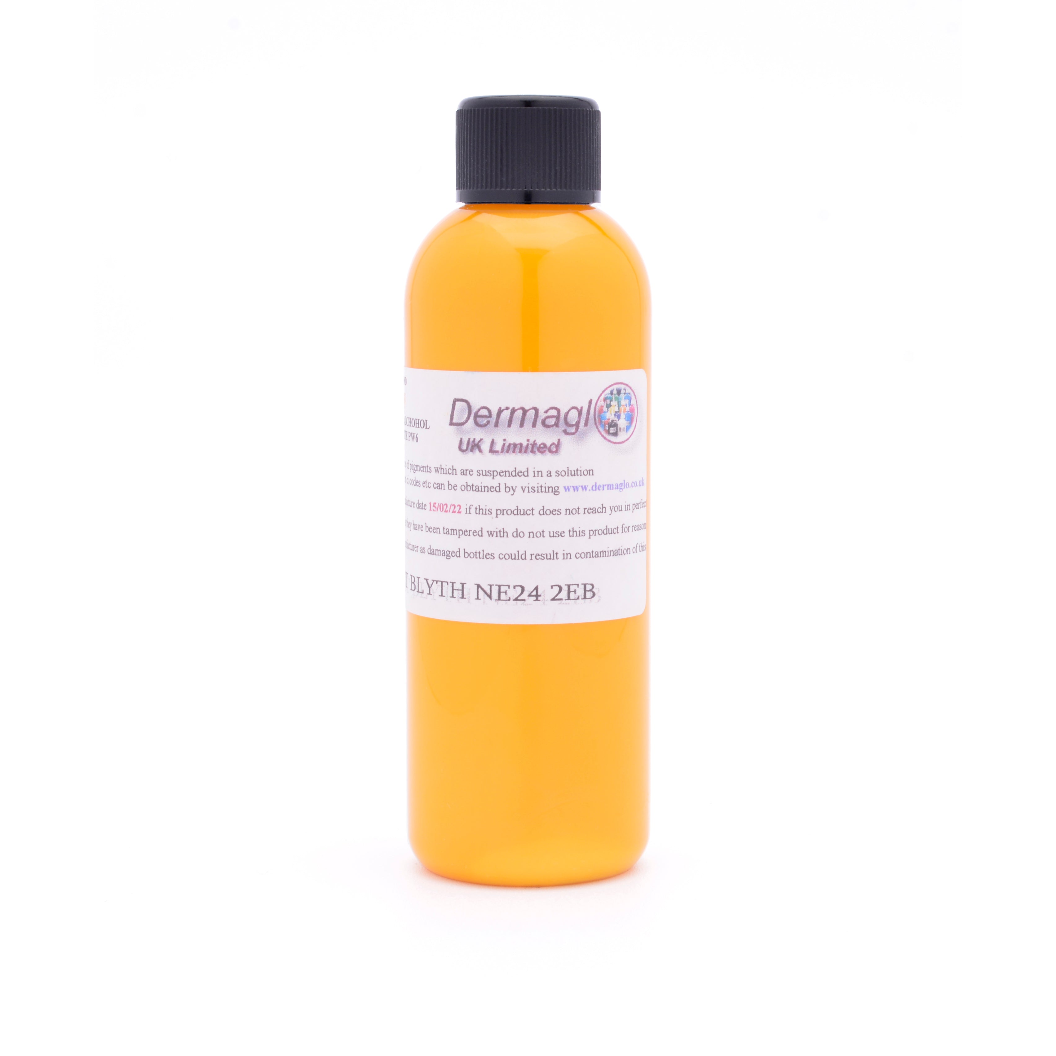 Dermaglo Golden Yellow tattoo ink bottle — BNG Tattoo Supply
