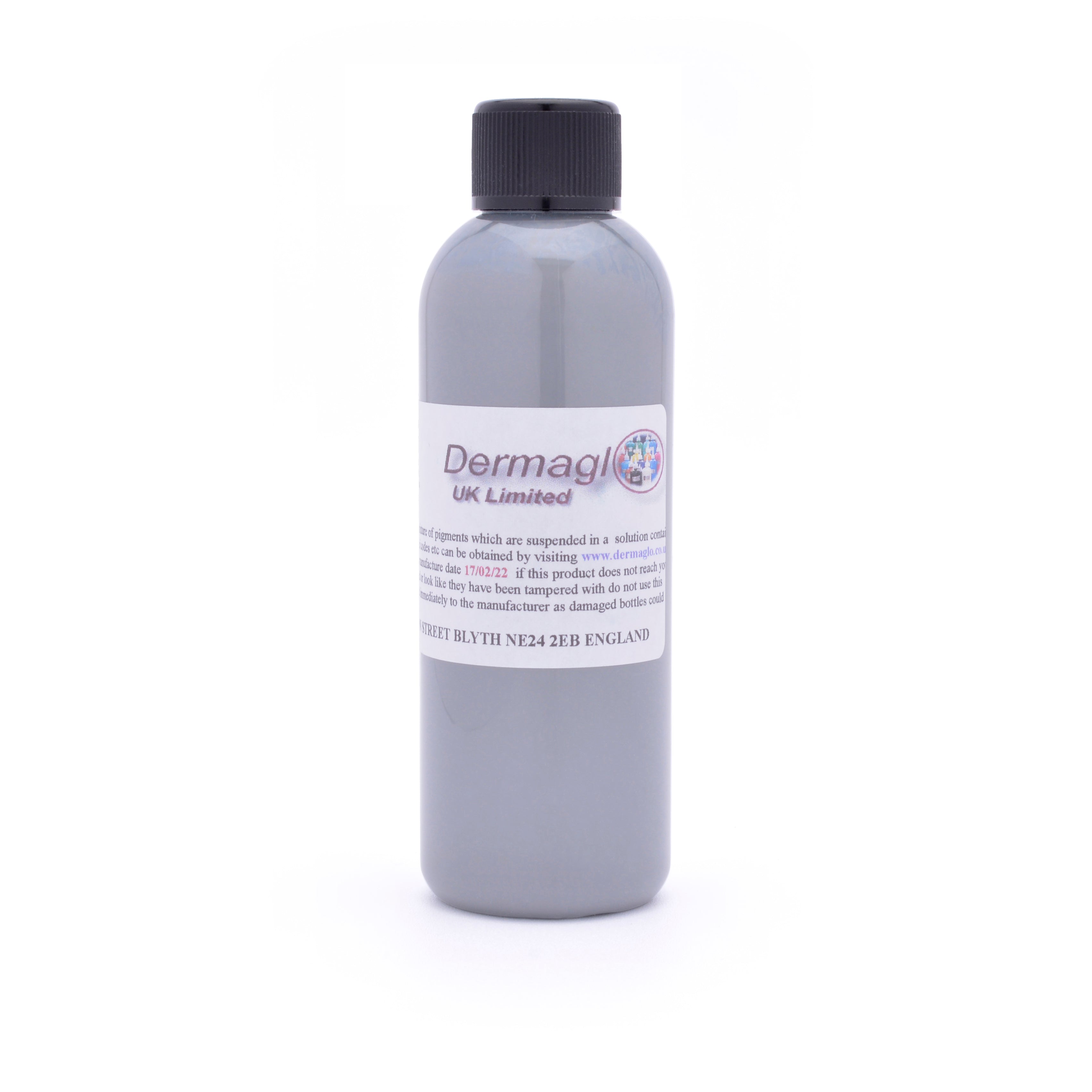 Dermaglo Light Grey tattoo ink bottle — BNG Tattoo Supply
