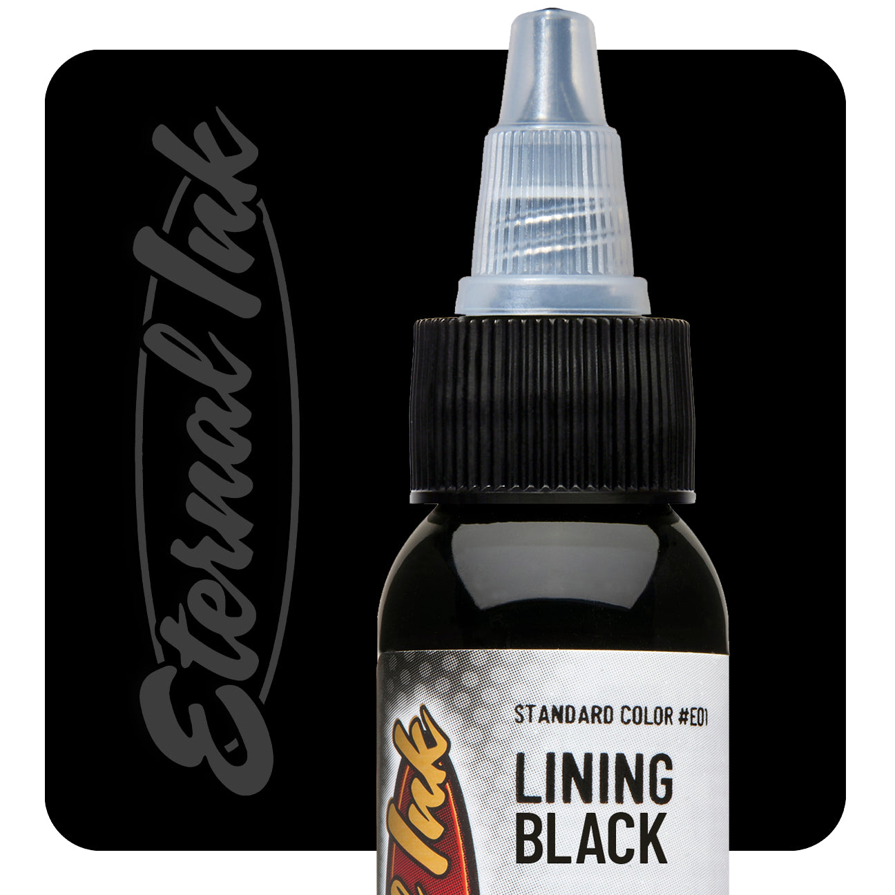 Eternal Ink Lining Black tattoo ink bottle swatch — BNG Tattoo Supply