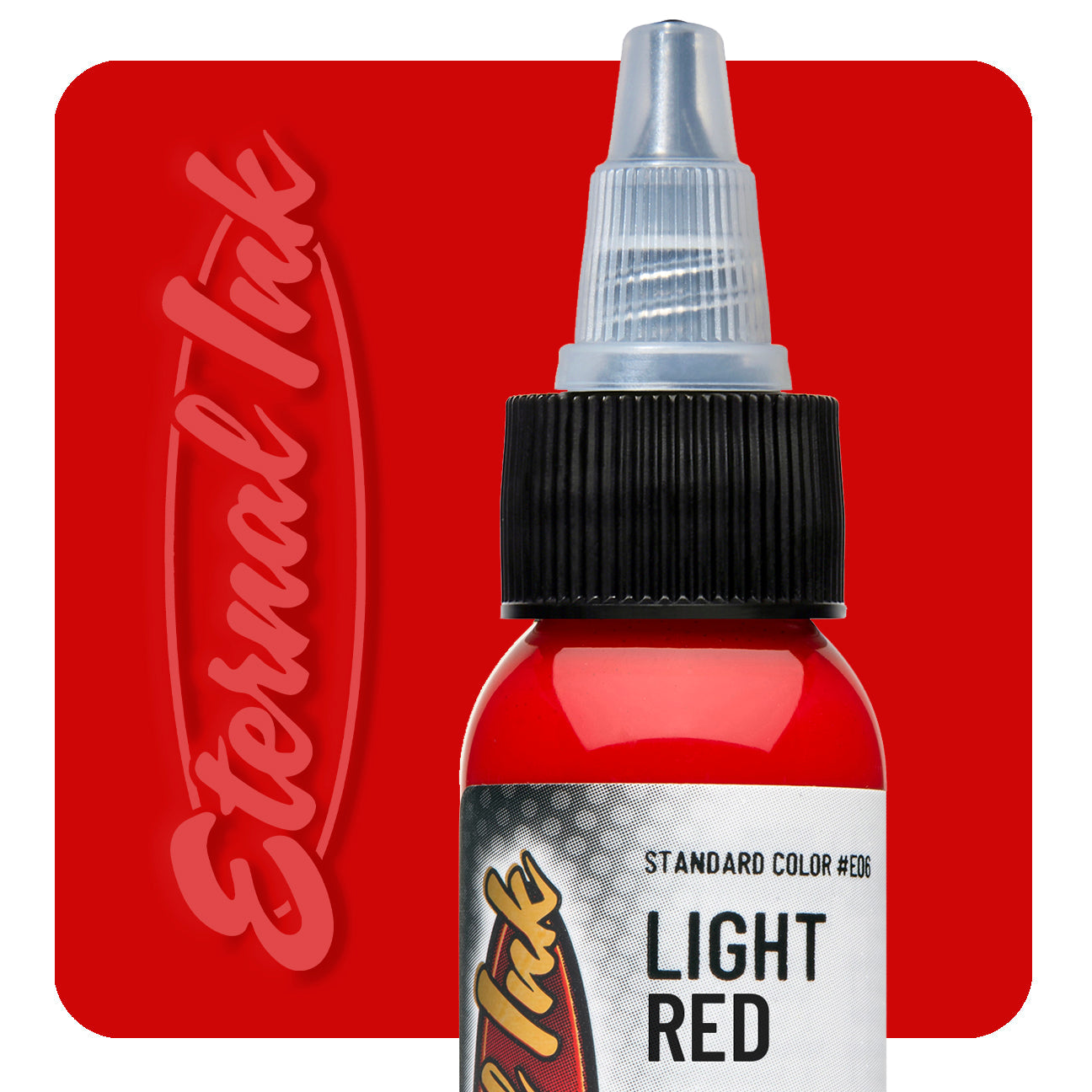 Eternal Ink Light Red tattoo ink bottle swatch — BNG Tattoo Supply