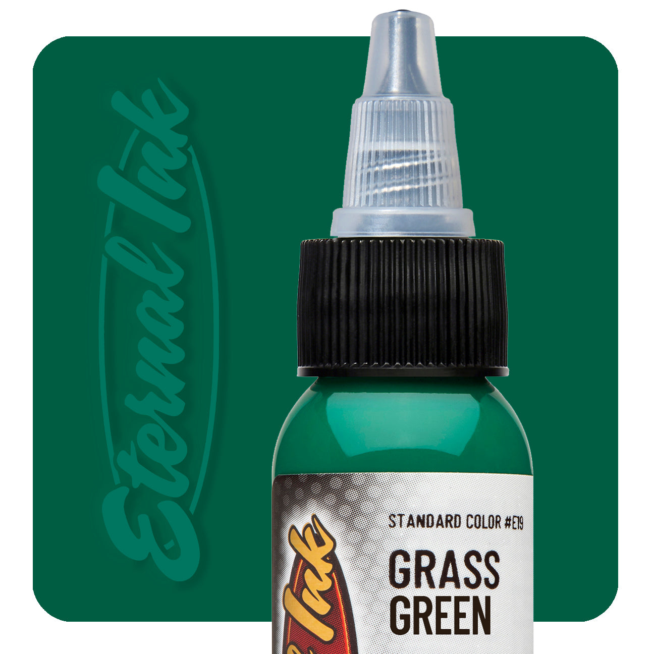 Eternal Ink Grass Green tattoo ink bottle swatch — BNG Tattoo Supply