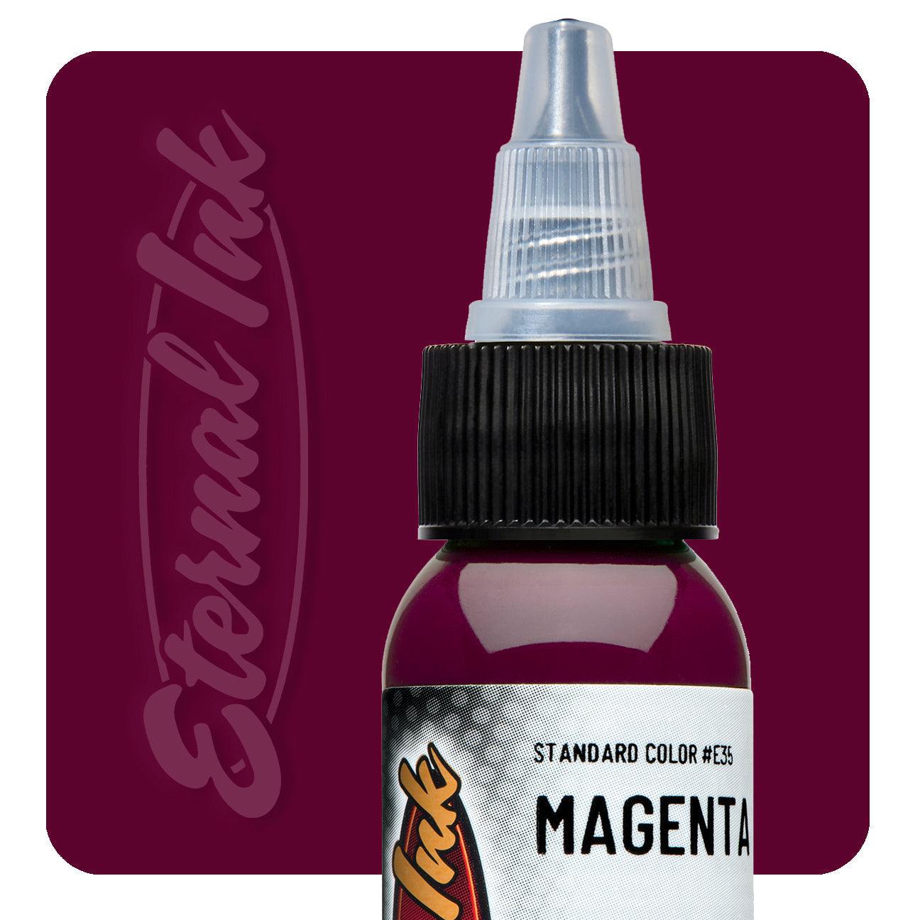 Eternal Ink Magenta tattoo ink bottle swatch — BNG Tattoo Supply