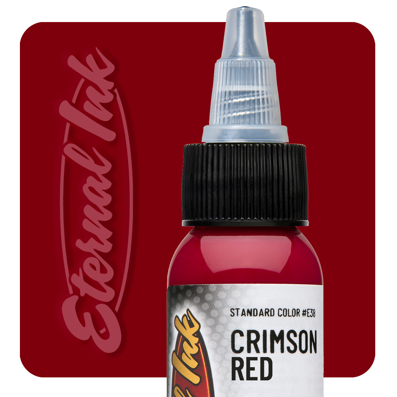 Eternal Ink Crimson Red tattoo ink bottle swatch — BNG Tattoo Supply