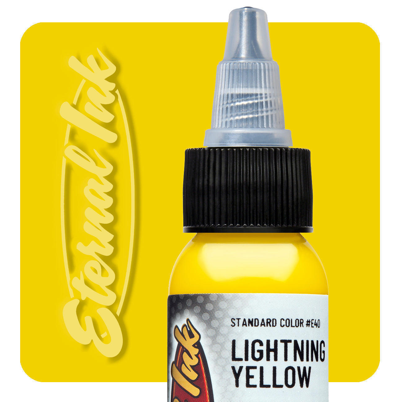 Eternal Ink Lightning Yellow tattoo ink bottle swatch — BNG Tattoo Supply