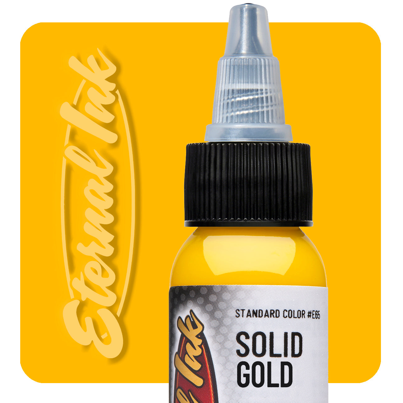 Eternal Ink Solid Gold tattoo ink bottle swatch — BNG Tattoo Supply