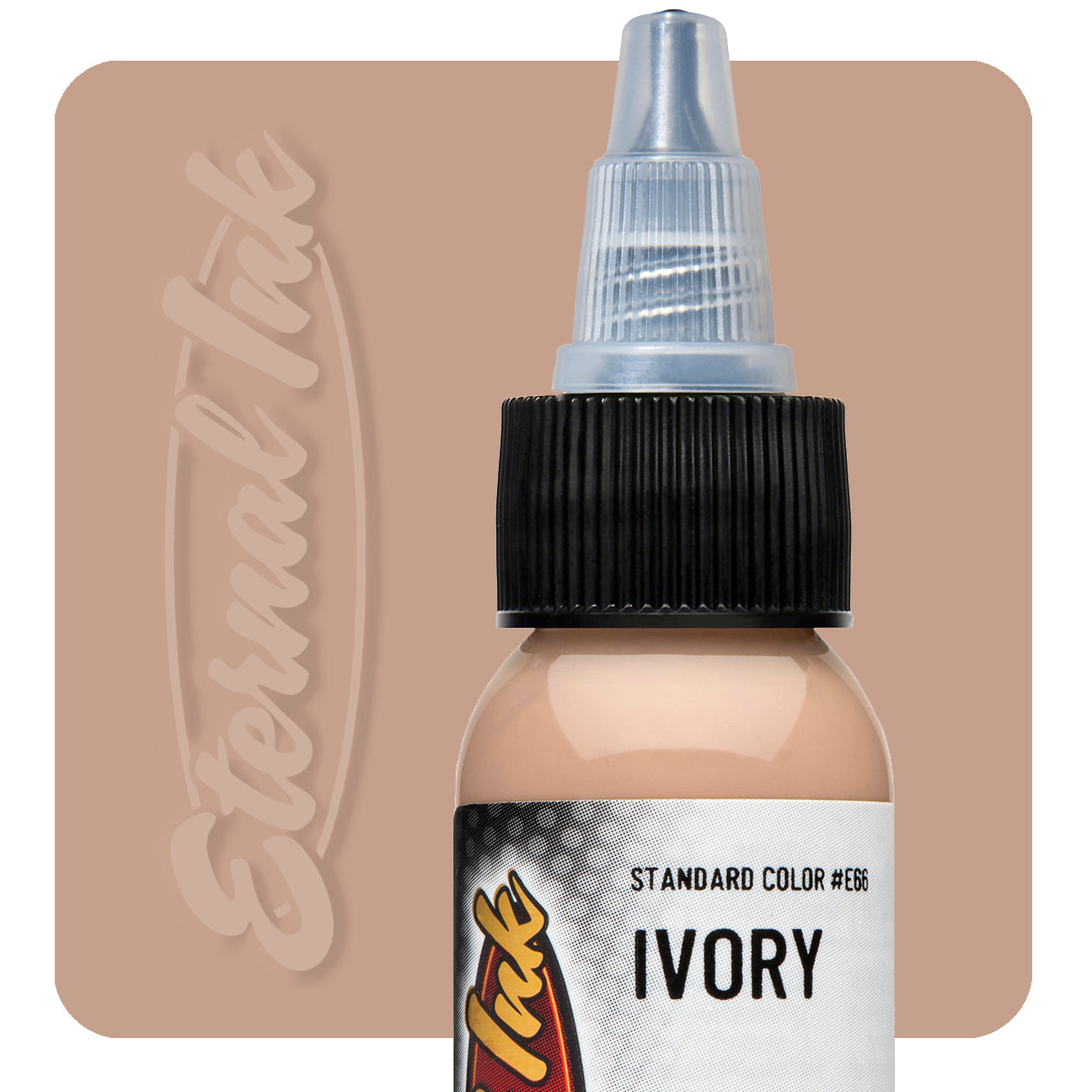 Eternal Ink Ivory tattoo ink bottle swatch — BNG Tattoo Supply