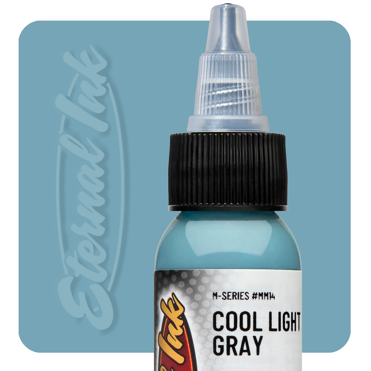 Eternal Ink M Series Cool Light Gray tattoo ink bottle swatch — BNG Tattoo Supply