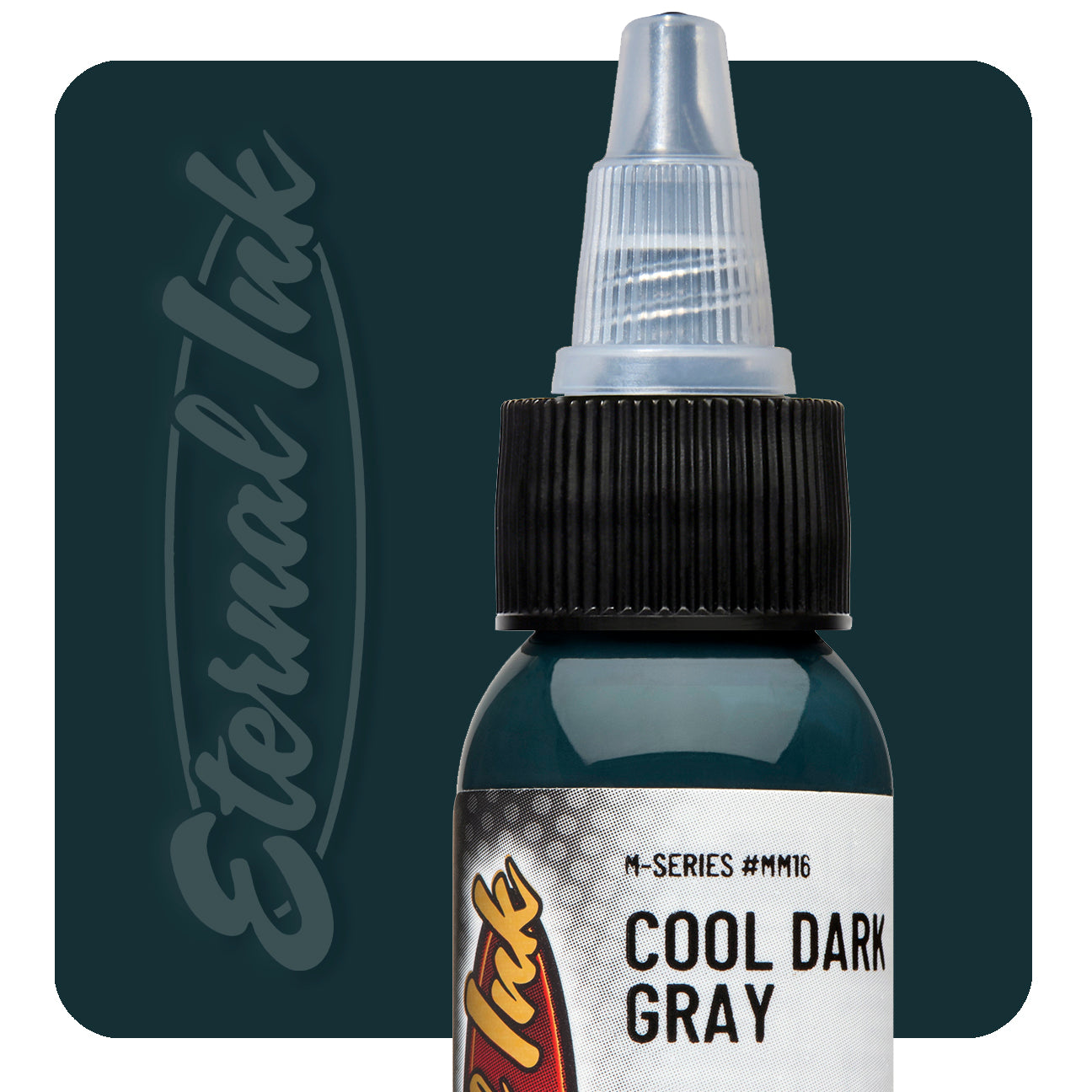 Nuancier du flacon d'encre de tatouage Eternal Ink M Series Cool Dark Gray — BNG Tattoo Supply