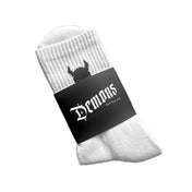 Demons Crew Socks White