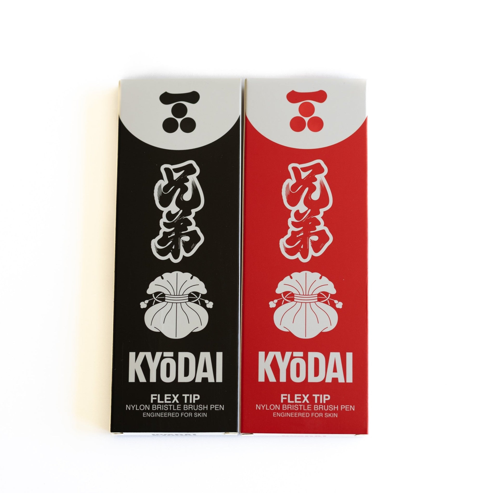 Kyodai Flex Tip skin markers, boxes of 5 in Gentian Violet and Tokyo Red