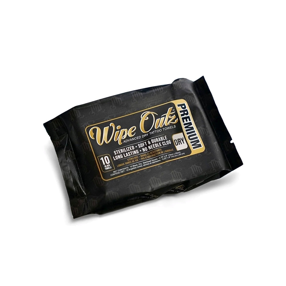 Wipe Outz Premium Dry Tattoo Towels ( Black 10 Count )