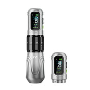 EZ P6 wireless tattoo machine Silver side view — BNG Tattoo Supply