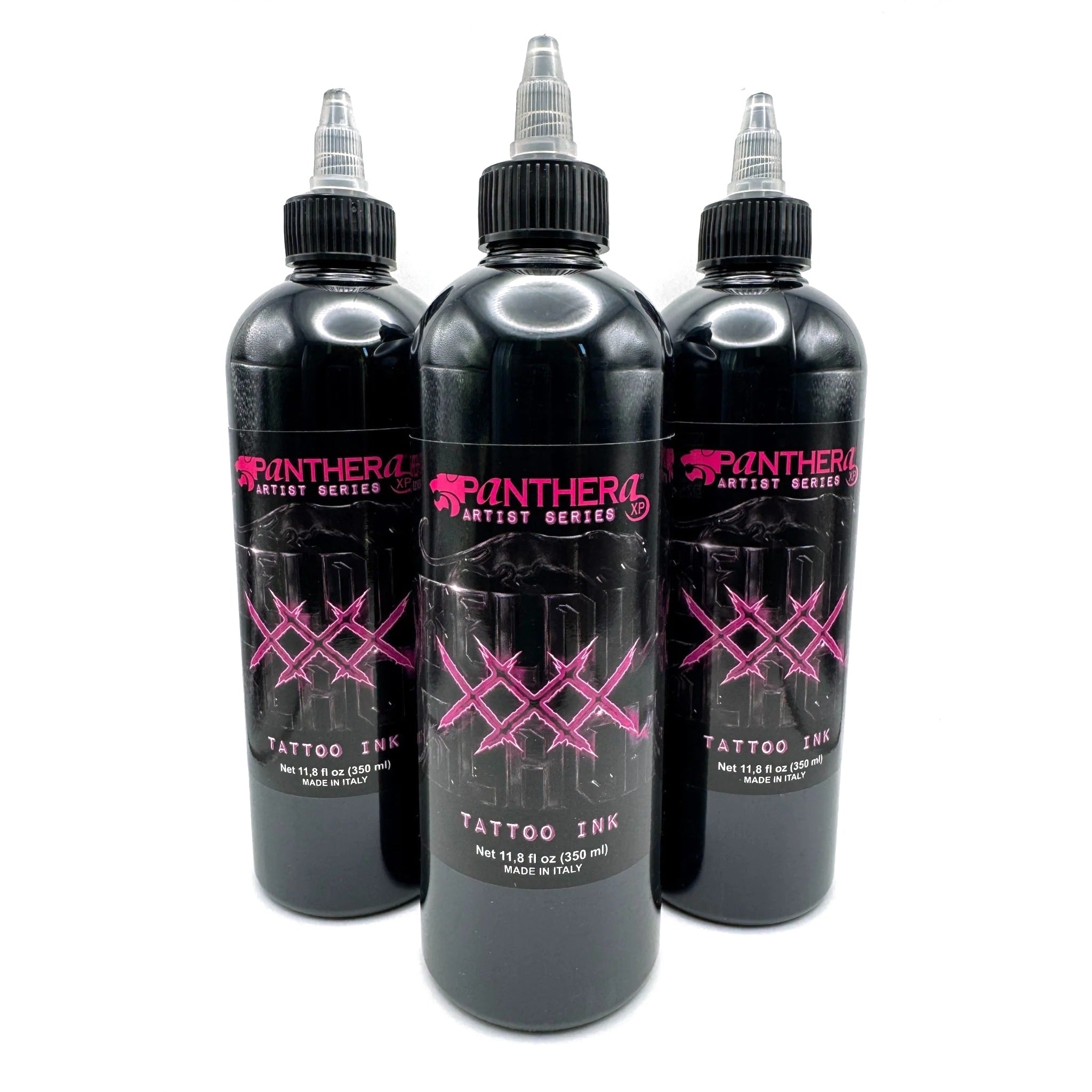 Panthera Hoode Below Black tattoo ink, 11.8 oz (350 ml) bottles