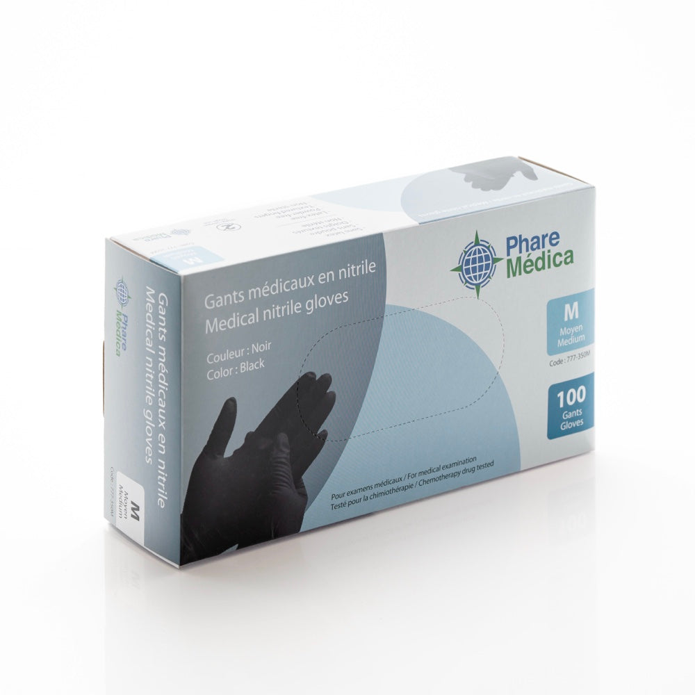 Pare Medica Black Nitrile Gloves 5 Mil