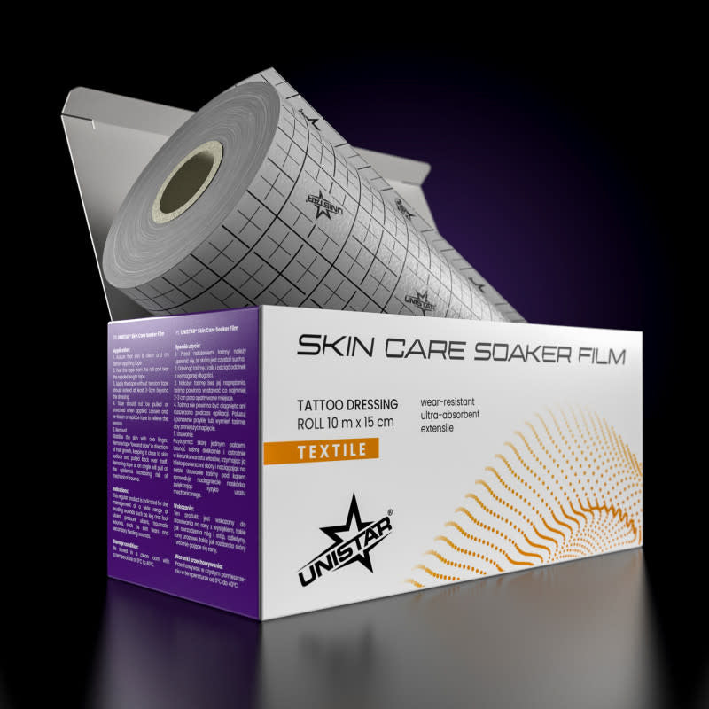 Kwadron Unistar Skin Care Soaker Roll 10 m x 15 cm self-adhesive absorbent tattoo healing film